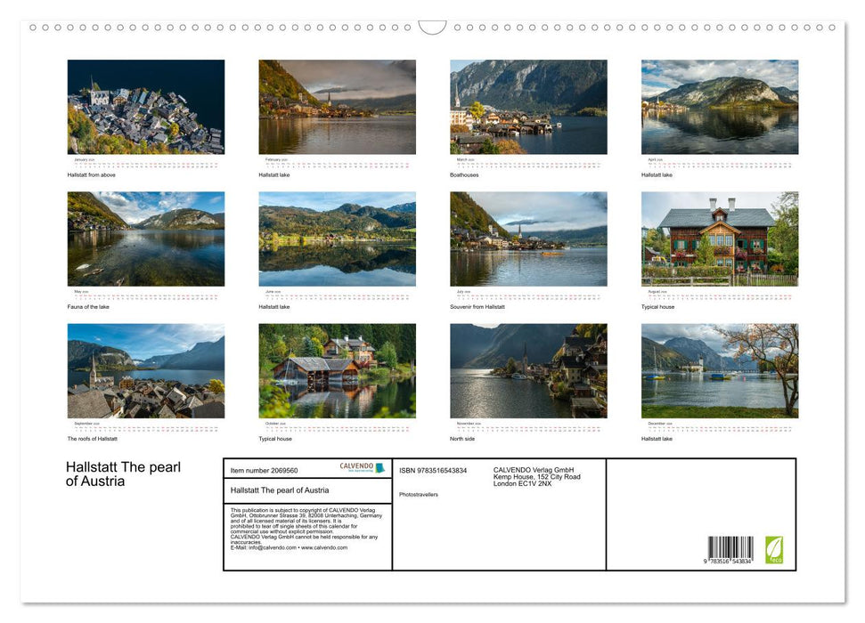 Hallstatt The pearl of Austria (CALVENDO Monthly Calendar 2026)