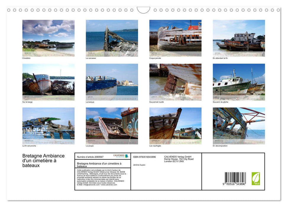 Bretagne Ambiance d'un cimetière à bateaux (CALVENDO Calendrier mensuel 2026)