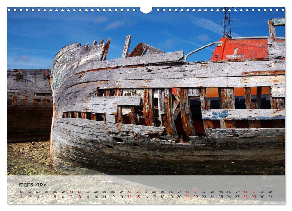 Bretagne Ambiance d'un cimetière à bateaux (CALVENDO Calendrier mensuel 2026)