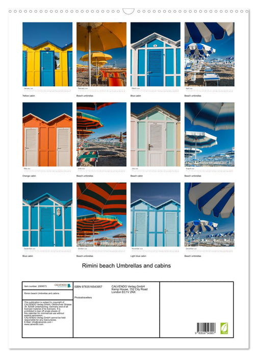 Rimini beach Umbrellas and cabins (CALVENDO Monthly Calendar 2026)