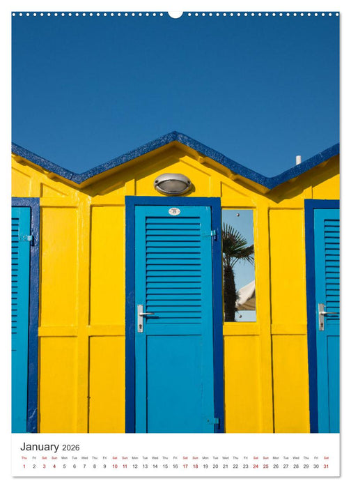 Rimini beach Umbrellas and cabins (CALVENDO Monthly Calendar 2026)