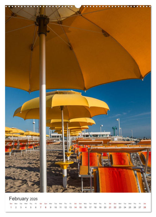 Rimini beach Umbrellas and cabins (CALVENDO Monthly Calendar 2026)
