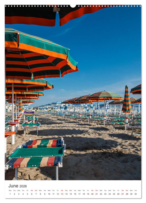 Rimini beach Umbrellas and cabins (CALVENDO Monthly Calendar 2026)