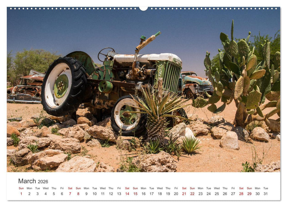 Old cars in Solitaire Namibia (CALVENDO Premium-Calendar 2026)