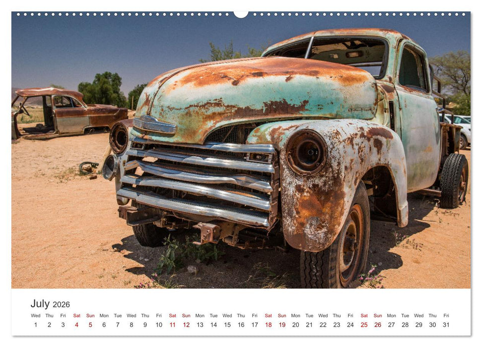 Old cars in Solitaire Namibia (CALVENDO Premium-Calendar 2026)