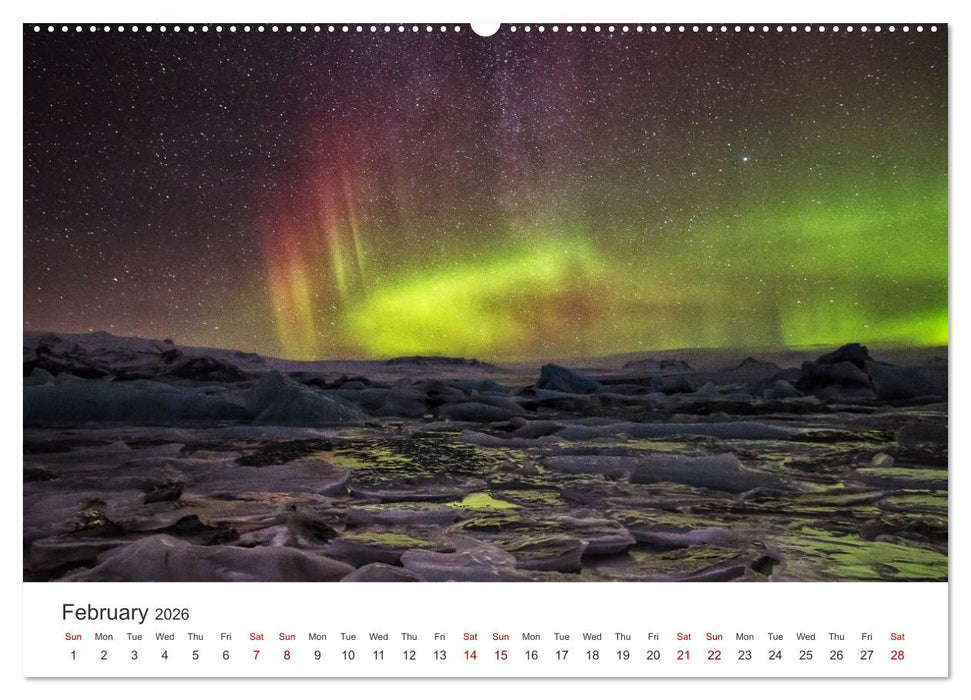 Iceland Aurora - Night Photography by Tony Prower (CALVENDO Premium-Calendar 2026)