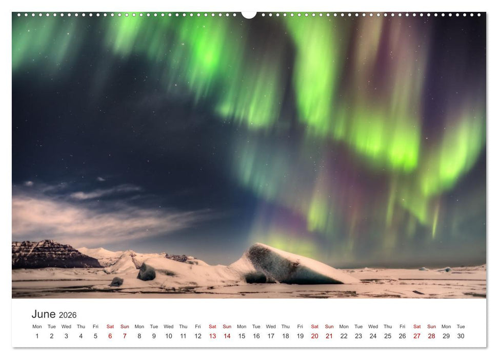 Iceland Aurora - Night Photography by Tony Prower (CALVENDO Premium-Calendar 2026)