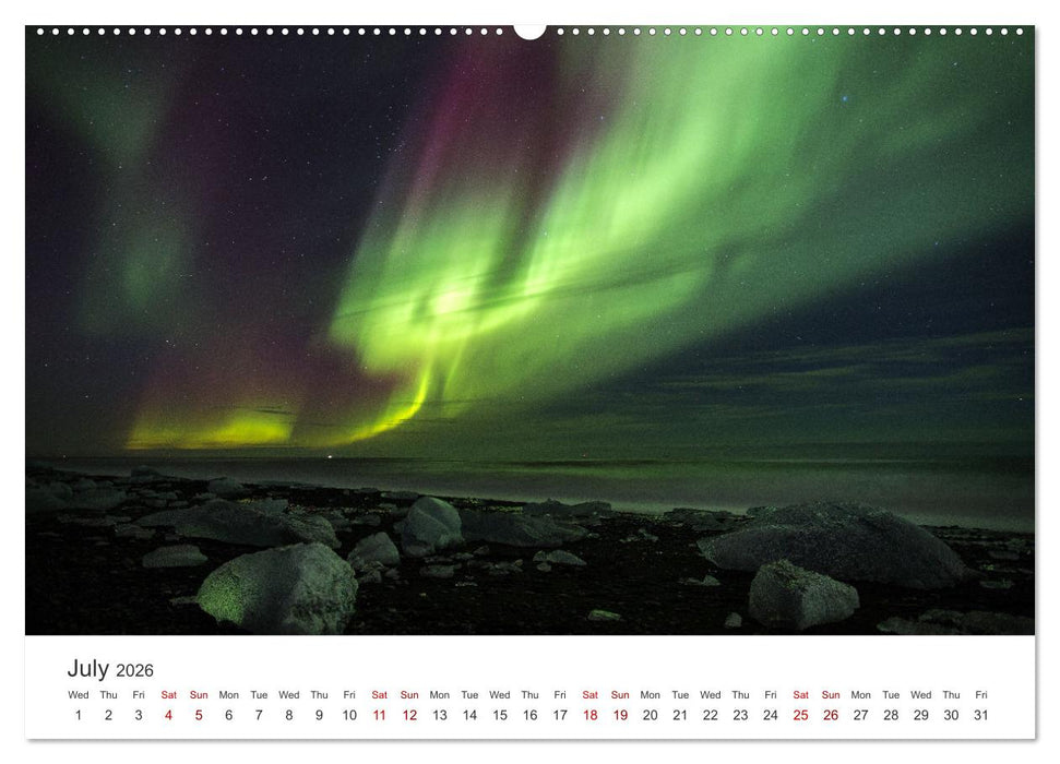 Iceland Aurora - Night Photography by Tony Prower (CALVENDO Premium-Calendar 2026)