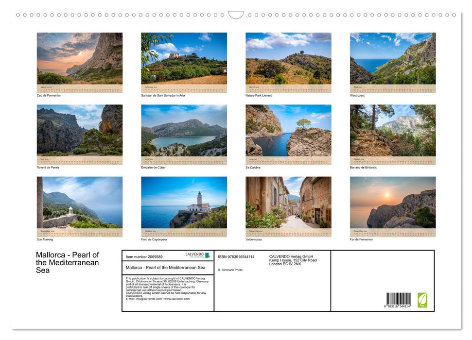 Mallorca - Pearl of the Mediterranean Sea (CALVENDO Monthly Calendar 2026)