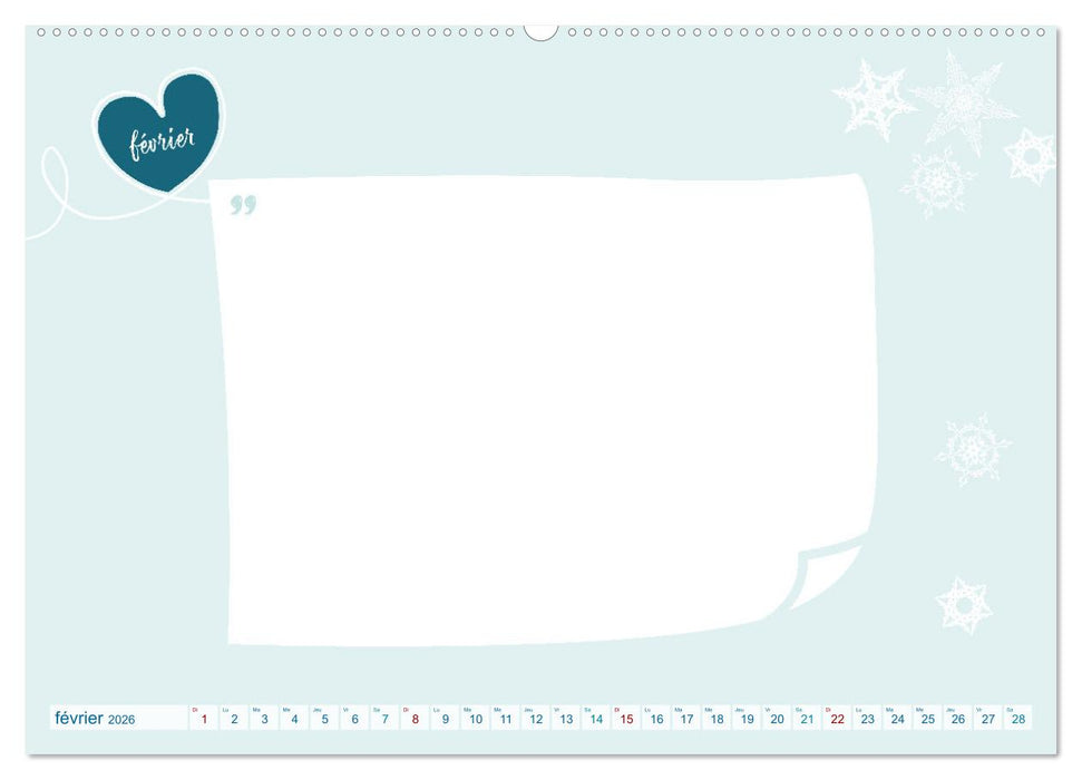 12 déclarations d'amour - calendrier de bricolage (CALVENDO Calendrier mensuel 2026)