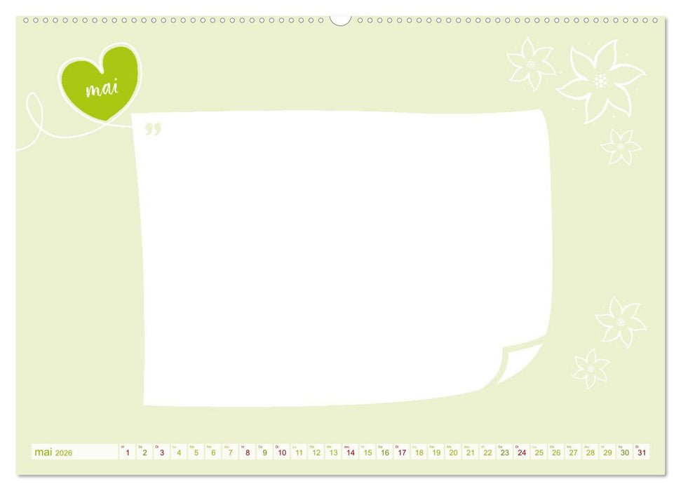 12 déclarations d'amour - calendrier de bricolage (CALVENDO Calendrier mensuel 2026)