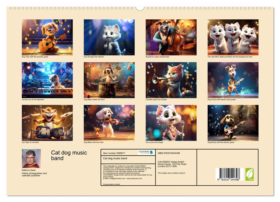 Cat dog music band (CALVENDO Premium-Calendar 2026)