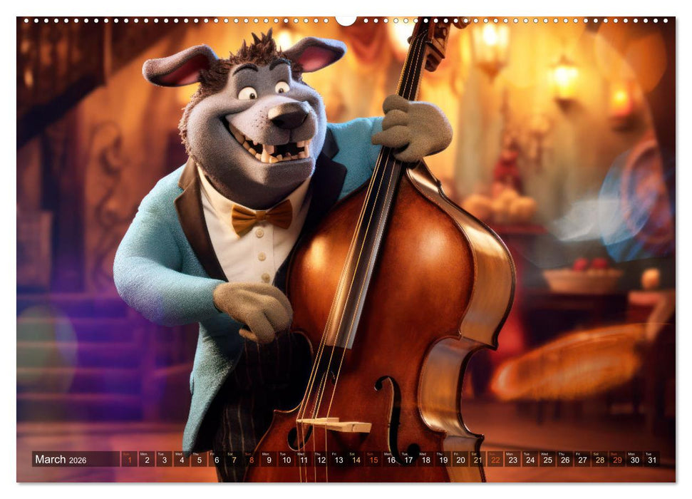 Cat dog music band (CALVENDO Premium-Calendar 2026)