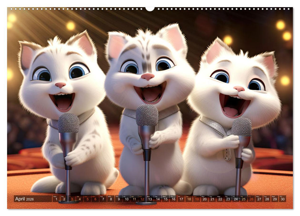 Cat dog music band (CALVENDO Premium-Calendar 2026)
