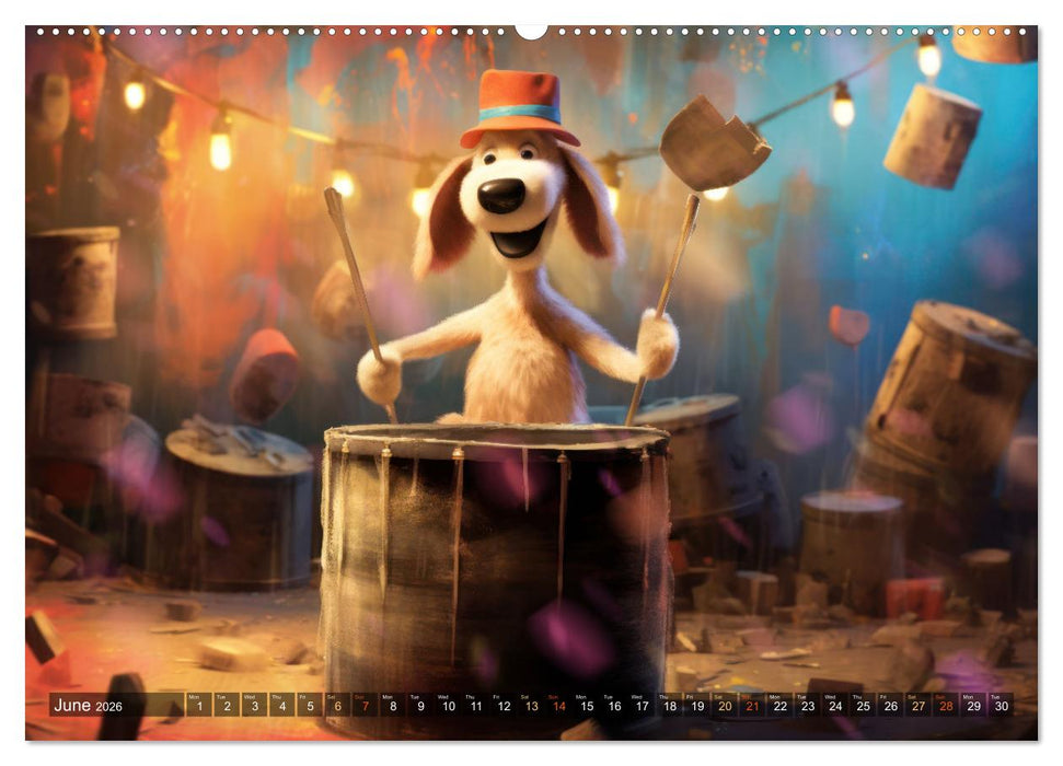 Cat dog music band (CALVENDO Premium-Calendar 2026)