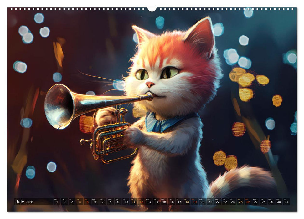 Cat dog music band (CALVENDO Premium-Calendar 2026)