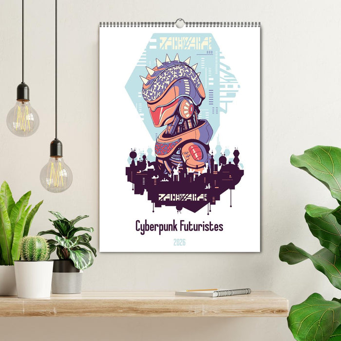 Cyberpunk Futuristes (CALVENDO Calendrier mensuel 2026)