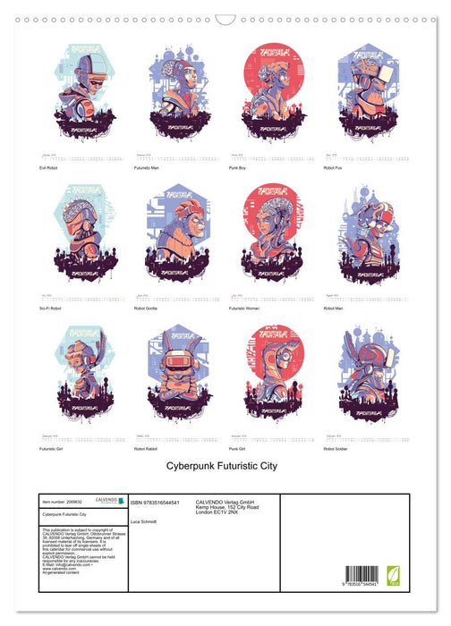 Cyberpunk Futuristic City (CALVENDO Monthly Calendar 2026)