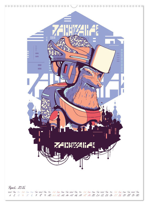 Cyberpunk Futuristic City (CALVENDO Monthly Calendar 2026)