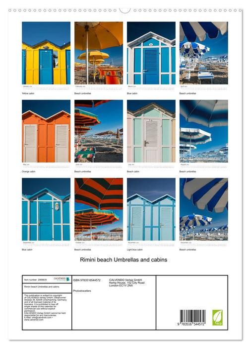 Rimini beach Umbrellas and cabins (CALVENDO Premium-Calendar 2026)