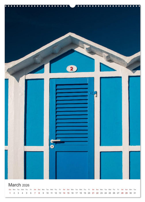 Rimini beach Umbrellas and cabins (CALVENDO Premium-Calendar 2026)