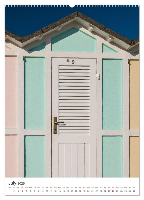 Rimini beach Umbrellas and cabins (CALVENDO Premium-Calendar 2026)