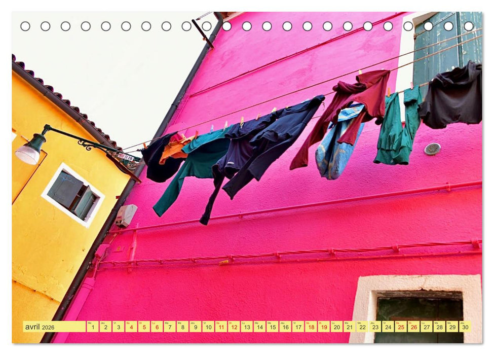 Le linge de Burano (CALVENDO Calendrier mensuel 2026)