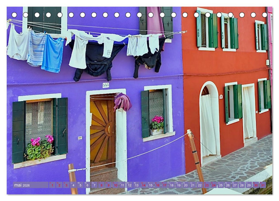 Le linge de Burano (CALVENDO Calendrier mensuel 2026)