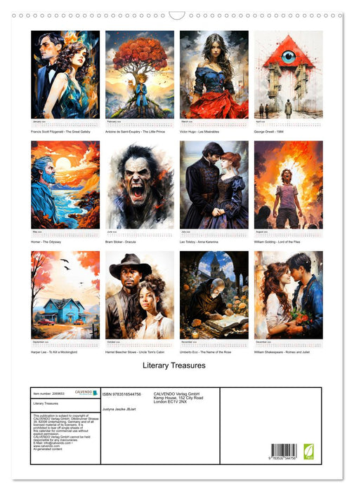 Literary Treasures (CALVENDO Monthly Calendar 2026)