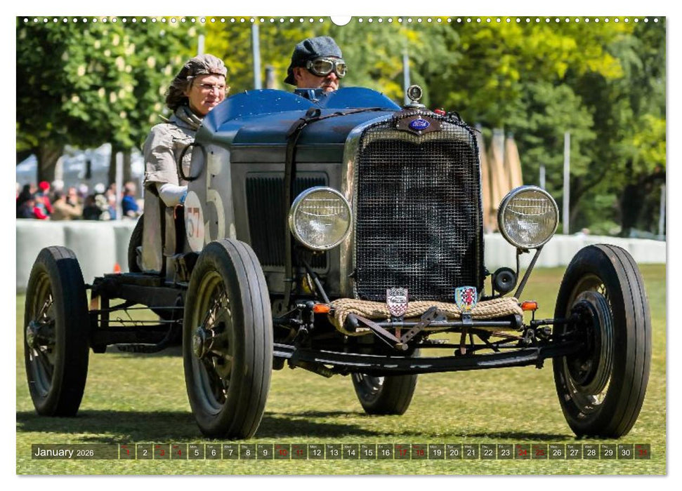 historical racing cars on the track (CALVENDO Monthly Calendar 2026)