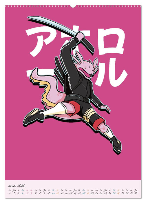 Animaux Samouraïs Dangereux (CALVENDO Calendrier mensuel 2026)