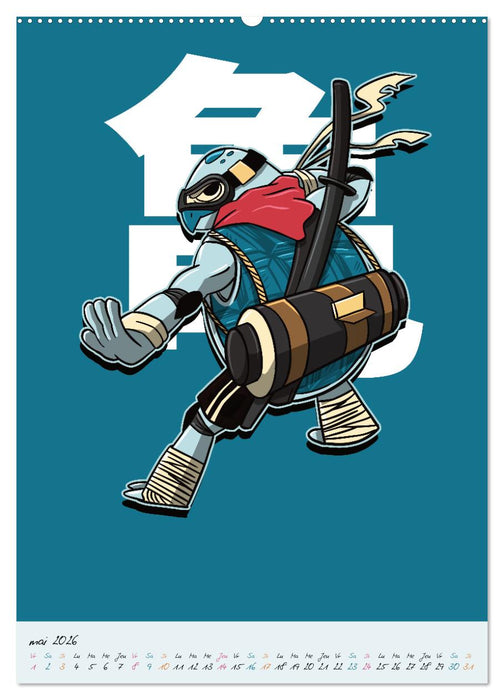 Animaux Samouraïs Dangereux (CALVENDO Calendrier mensuel 2026)