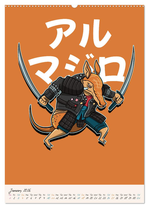 Dangerous Animal Samurai (CALVENDO Monthly Calendar 2026)