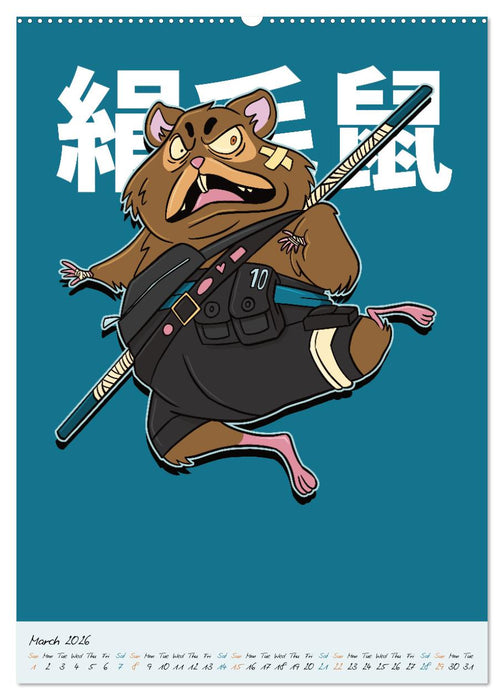 Dangerous Animal Samurai (CALVENDO Monthly Calendar 2026)