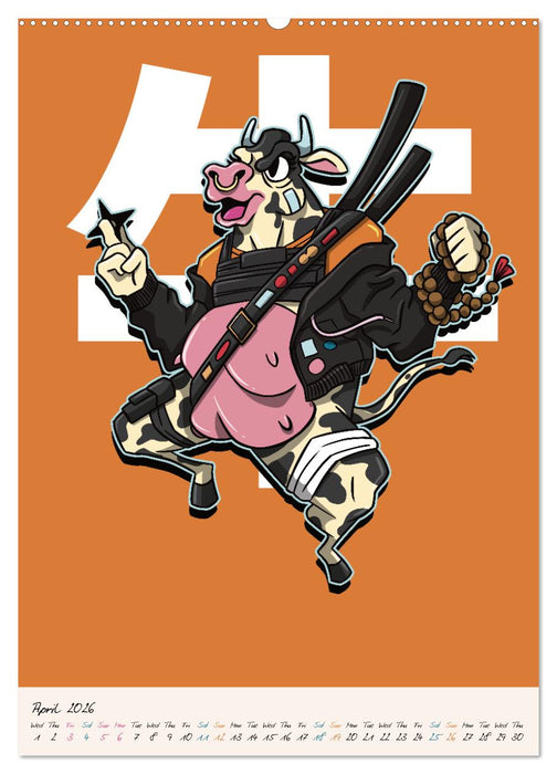 Dangerous Animal Samurai (CALVENDO Monthly Calendar 2026)