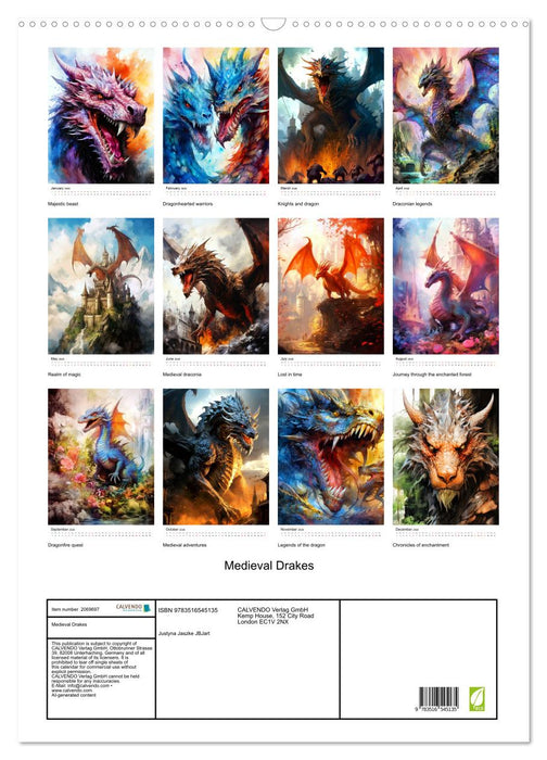 Medieval Drakes (CALVENDO Monthly Calendar 2026)