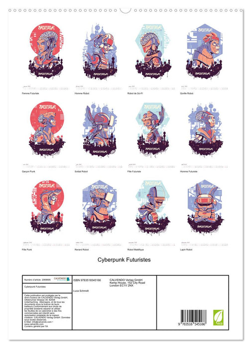 Cyberpunk Futuristes (CALVENDO Calendrier supérieur 2026)