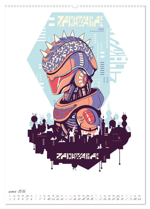 Cyberpunk Futuristes (CALVENDO Calendrier supérieur 2026)