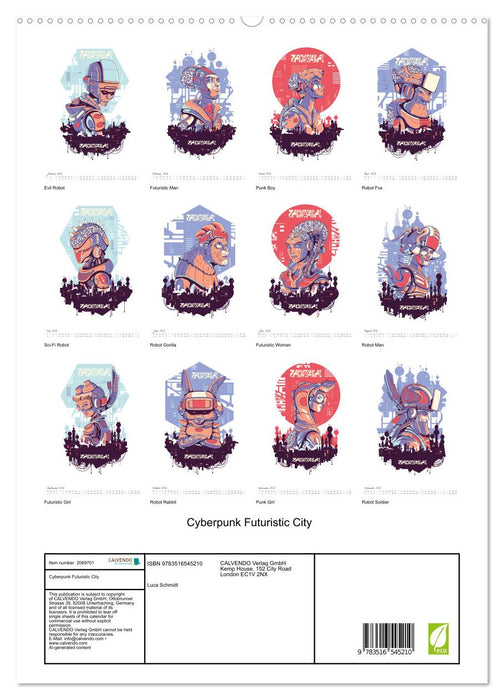 Cyberpunk Futuristic City (CALVENDO Premium-Calendar 2026)