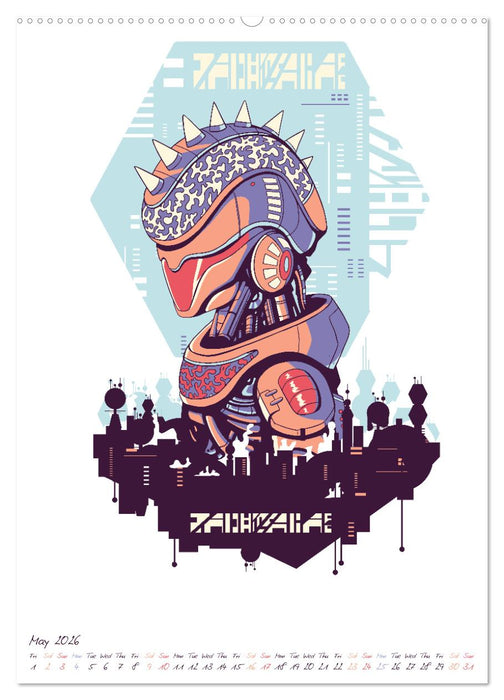 Cyberpunk Futuristic City (CALVENDO Premium-Calendar 2026)