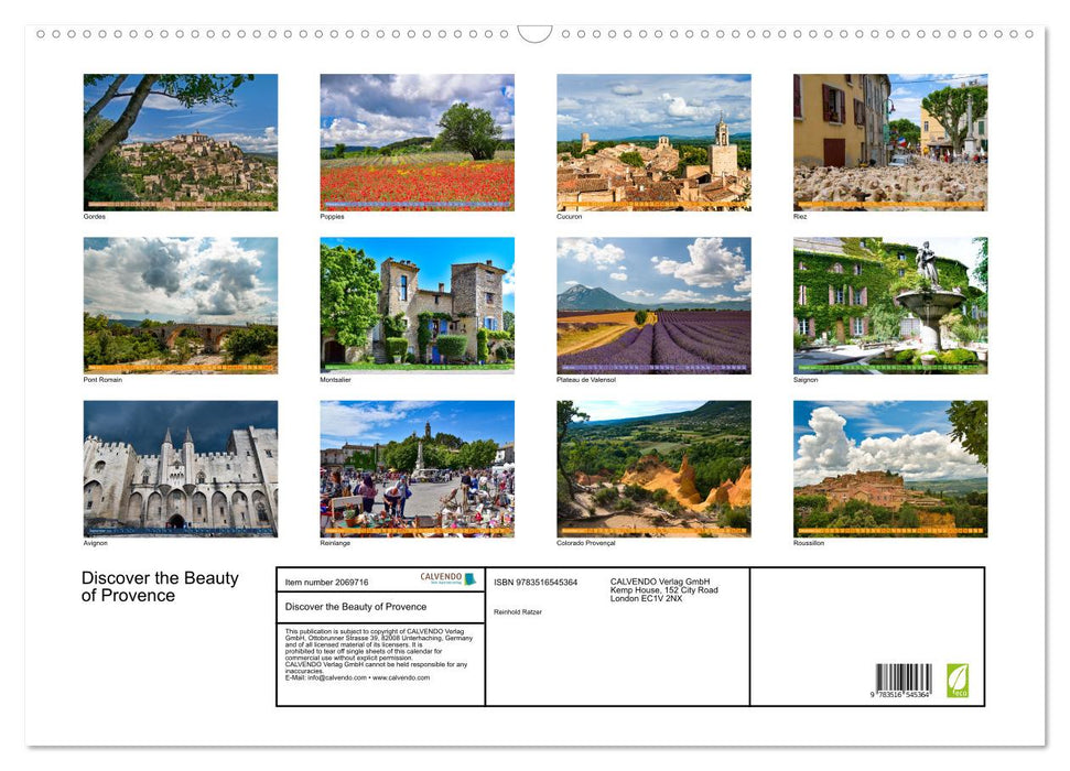 Discover the Beauty of Provence (CALVENDO Monthly Calendar 2026)