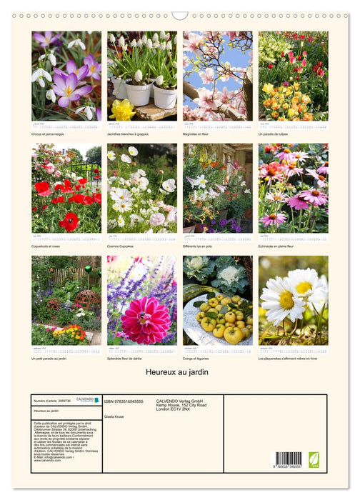 Heureux au jardin (CALVENDO Calendrier mensuel 2026)