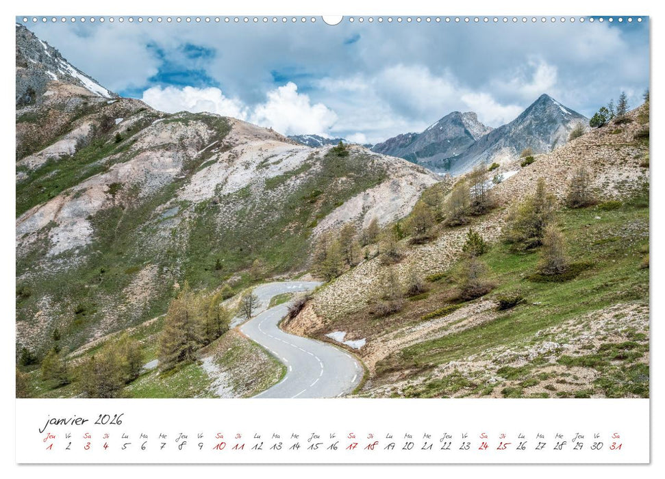 Le col de l'Izoard sur la route des Grandes Alpes (CALVENDO Calendrier mensuel 2026)