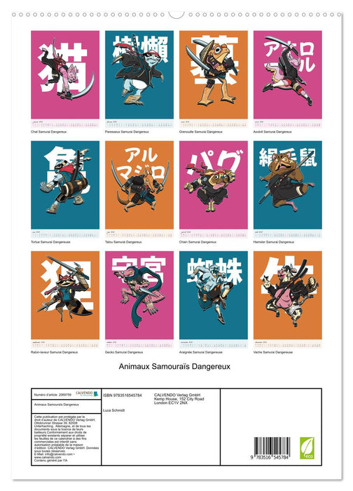 Animaux Samouraïs Dangereux (CALVENDO Calendrier supérieur 2026)