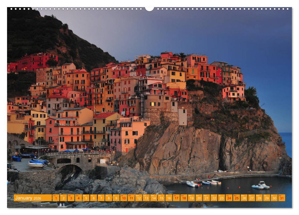 Colourful Postcards from Cinque Terre (CALVENDO Premium-Calendar 2026)