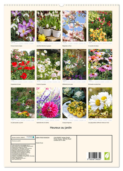 Heureux au jardin (CALVENDO Calendrier supérieur 2026)