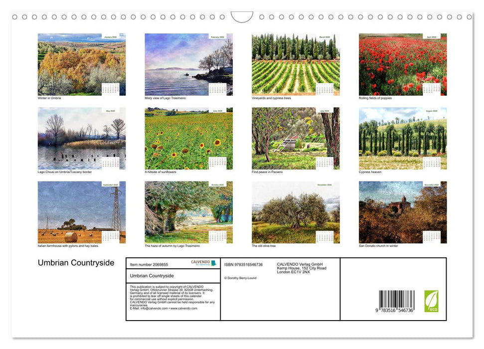 Umbrian Countryside (CALVENDO Monthly Calendar 2026)