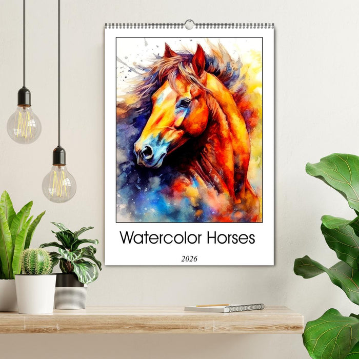 Watercolor Horses (CALVENDO Monthly Calendar 2026)