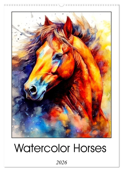 Watercolor Horses (CALVENDO Monthly Calendar 2026)