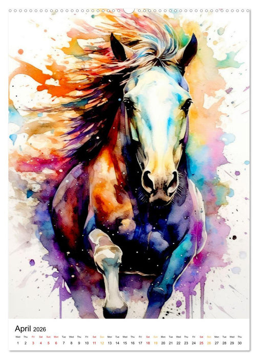 Watercolor Horses (CALVENDO Monthly Calendar 2026)